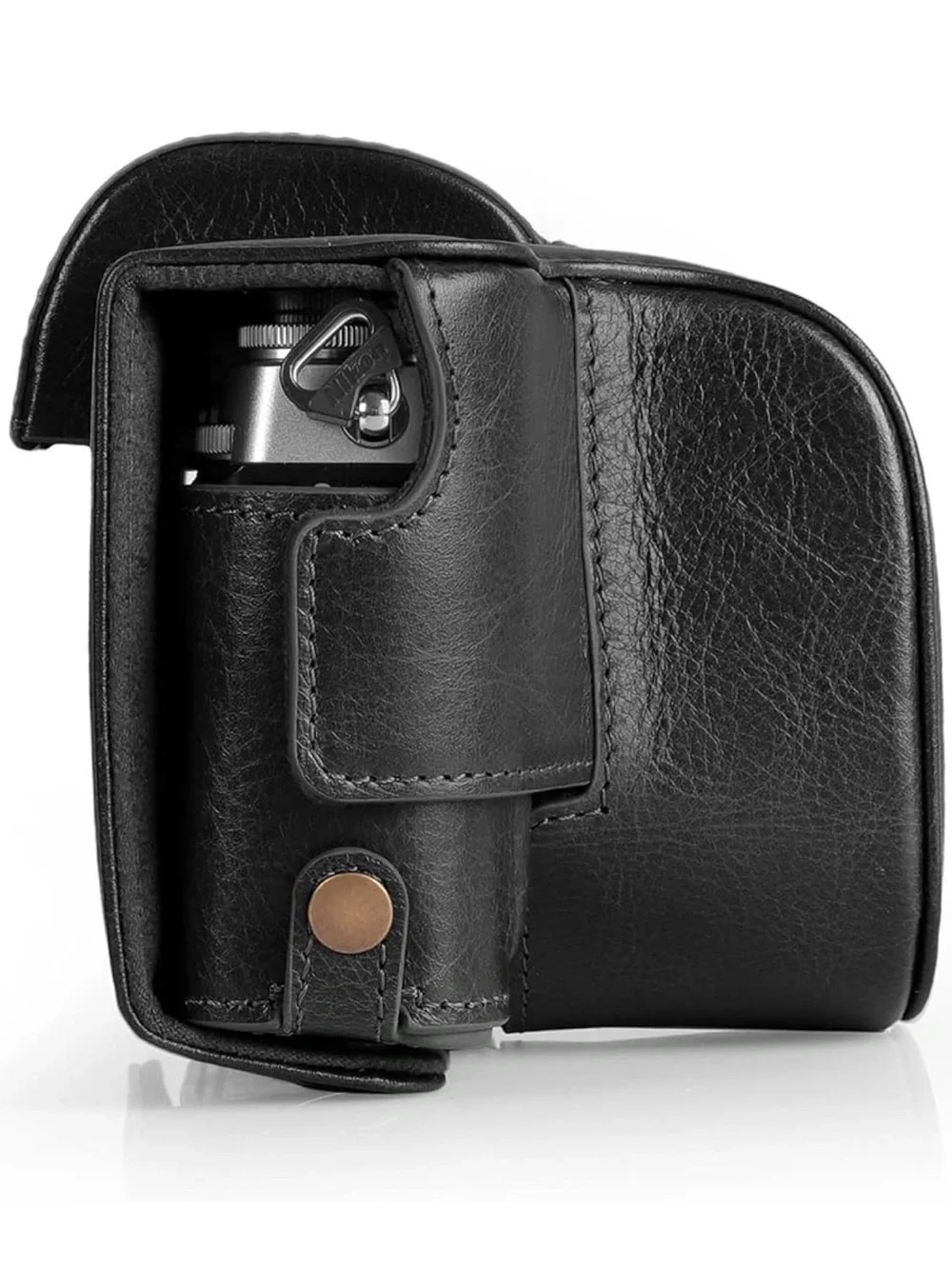 MegaGear Genuine Leather Camera Case Compatible with Nikon Z fc (16-50mm)-Black